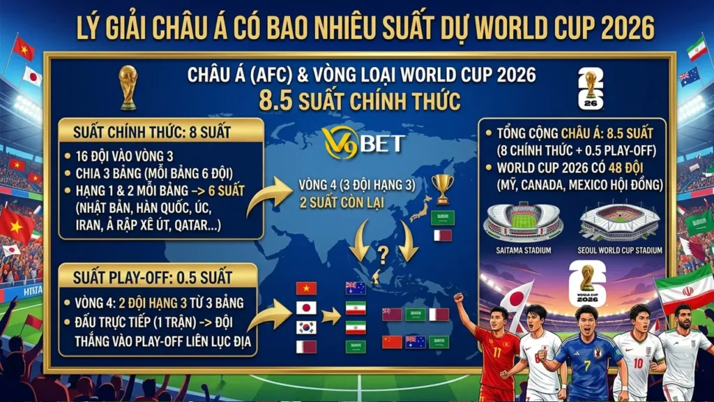 Lý giải Châu Á có bao nhiêu suất dự World Cup 2026?